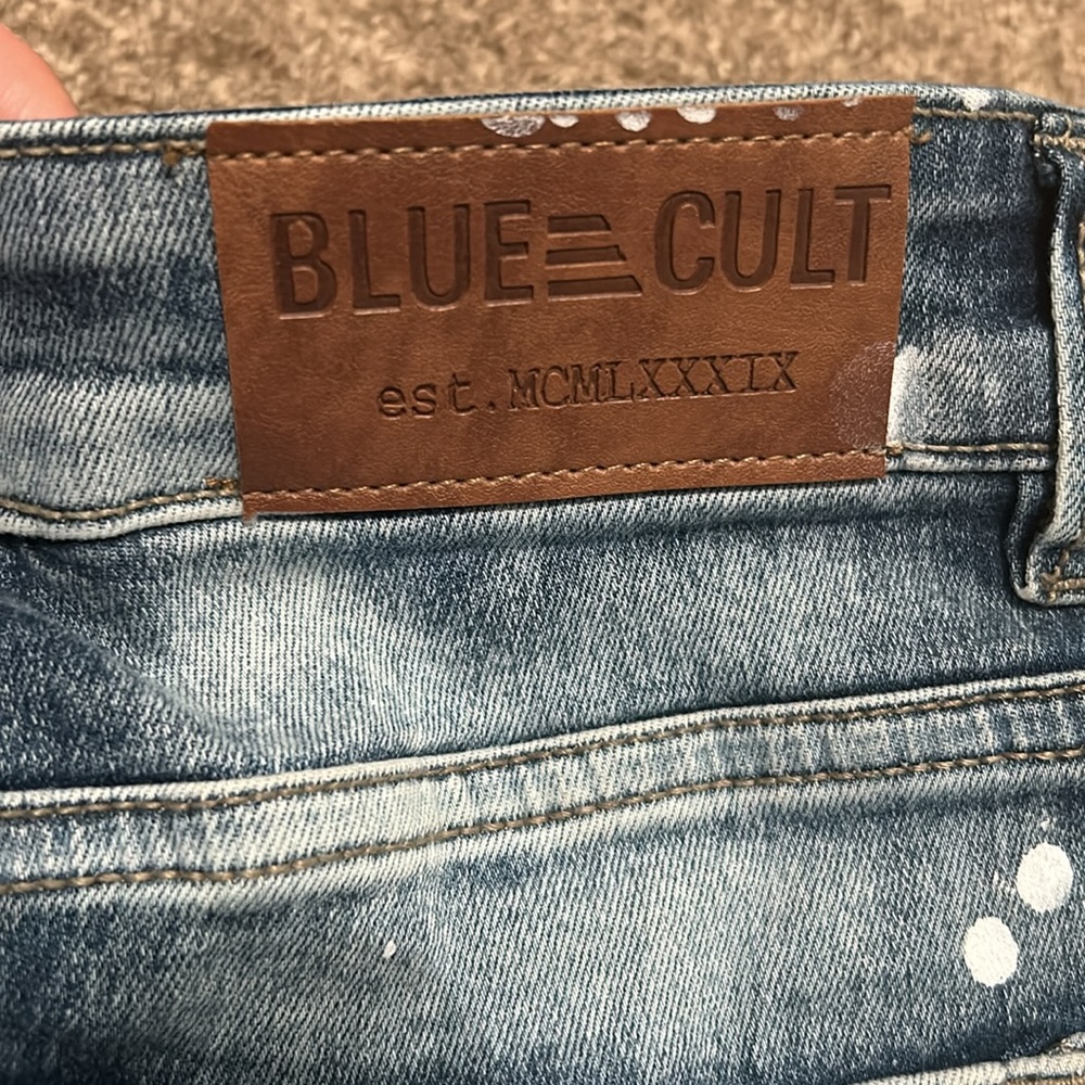 Girls Distressed Blue Cult Jeans - Picture 3 of 5